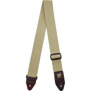 Tweed guitar strap adjustable 41 to 72 inch vintage style leather ends